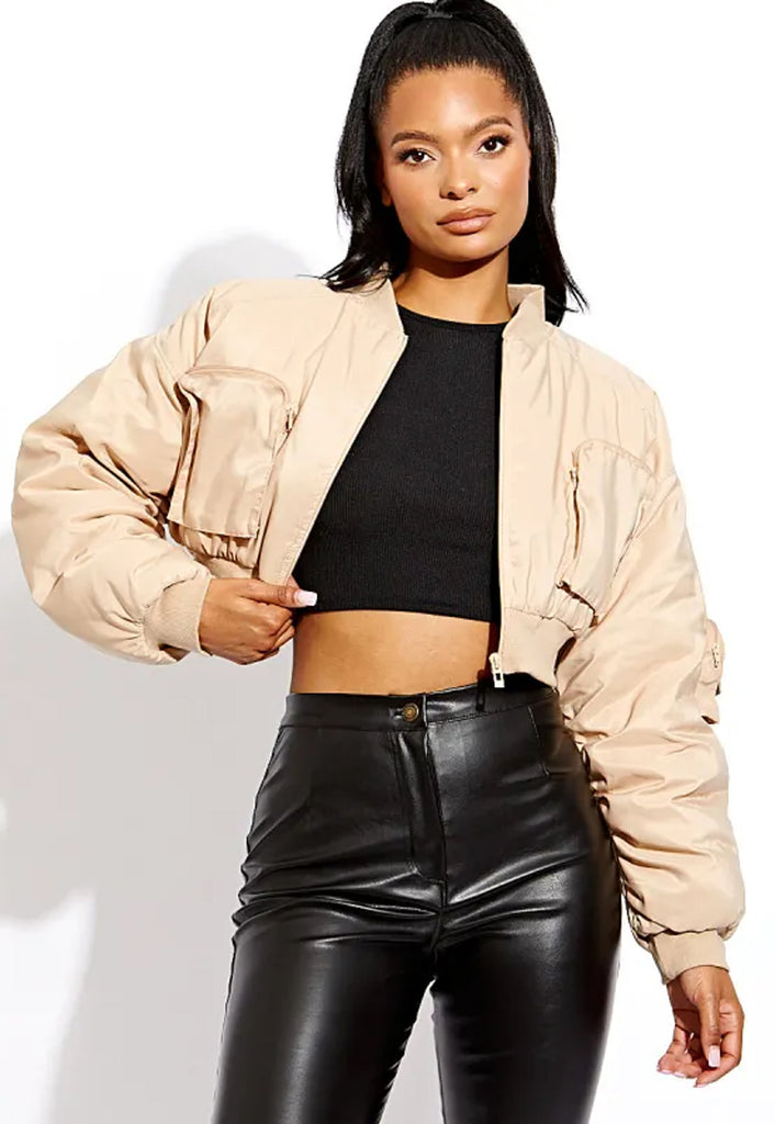 Keziah Black Satin Bomber Jacket – Beginning Boutique US